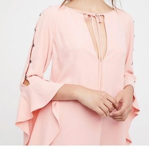 Free People Peach Tunic Bell Sleeve Dress in Small
